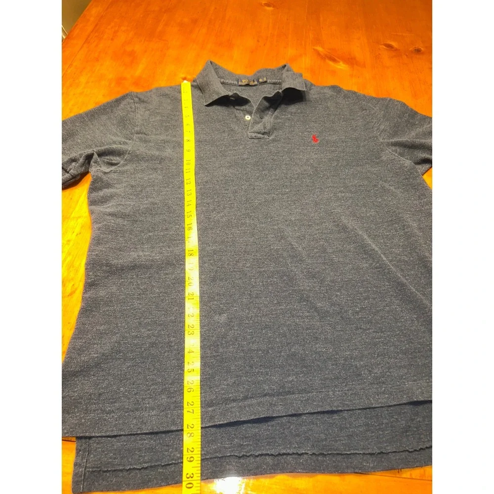 Polo Ralph Lauren Mens XL Gray Blue Heather Short Sleeve Pique Polo Shirt Preppy